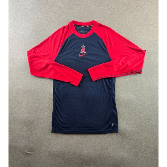 Nike Other - Los Angeles Angels x Nike Baseball Shirt Mens M Blue L/S Center Swoosh Dri Fit